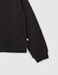 Schwarze Sweatstoff-Mädchenjacke mit Dschungel-Rock-Motiv-6