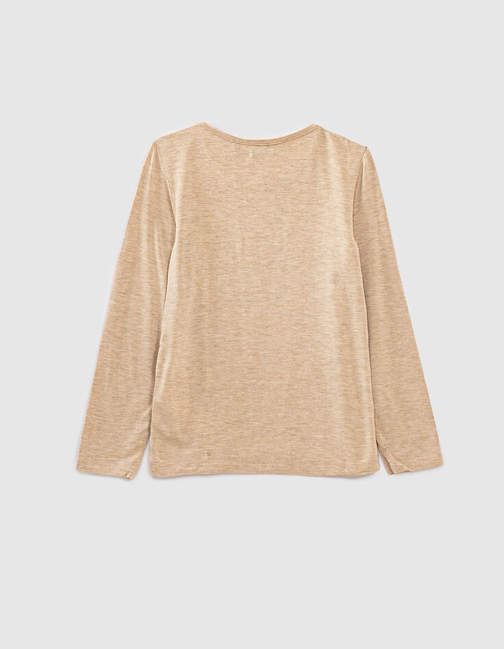 Tee-shirt beige moyen visuel boots et fleurs fille-3 Tee-shirt beige moyen visuel boots et fleurs fille-3