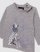 Camiseta gris algod&oacute;n perro visual y l&aacute;seres beb&eacute; ni&ntilde;o-2