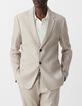 Men&rsquo;s beige linen blend suit jacket-2