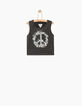 Débardeur cropped gris Peace and Love fille-2