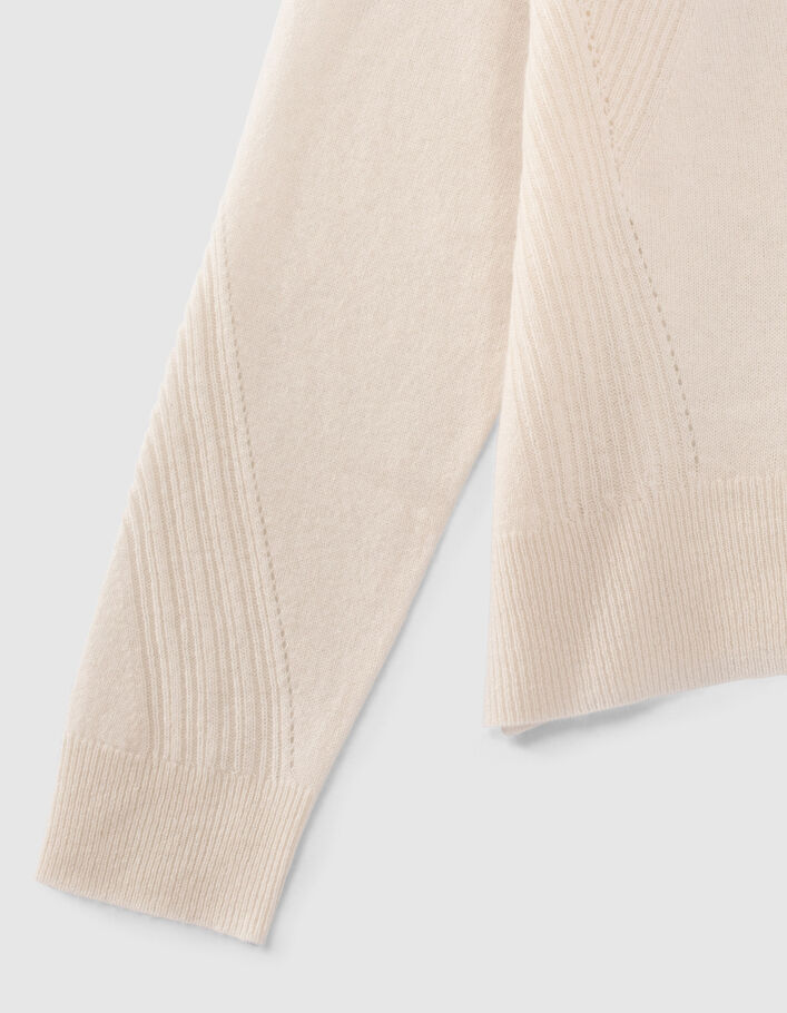 Pure Edition – Women’s ecru pure cashmere knit cardigan - IKKS