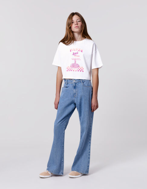 Blaue FLARE Waterless-Jeans, Stick Tasche/hinten, Mädchen - IKKS
