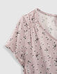 Girls’ violet micro-flower print cropped blouse-4