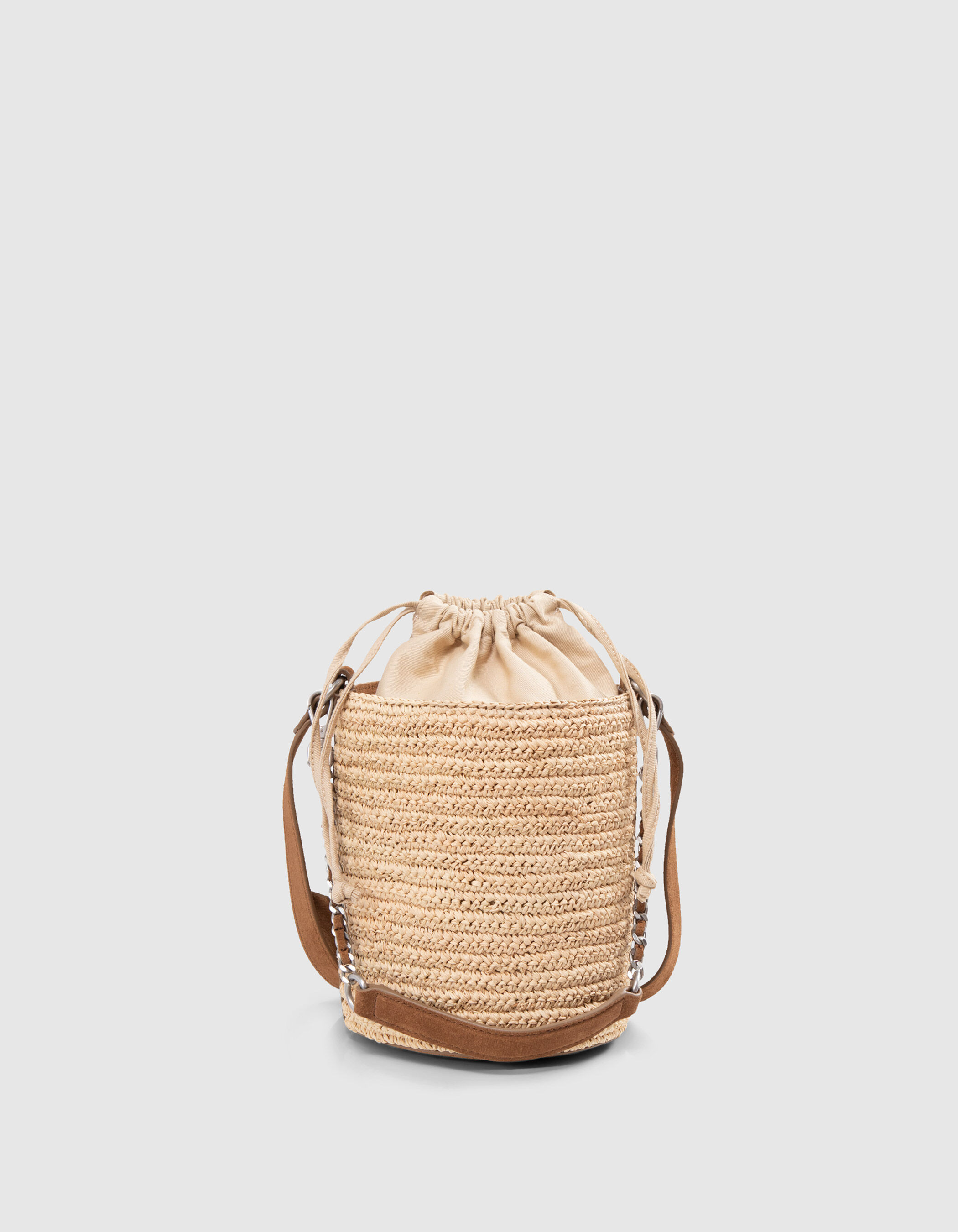 Damenbeuteltasche 1440 Medium aus Raffiabast und Leder IKKS
