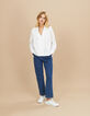 Weiße Bluse mit Reißverschluss I.Code-5