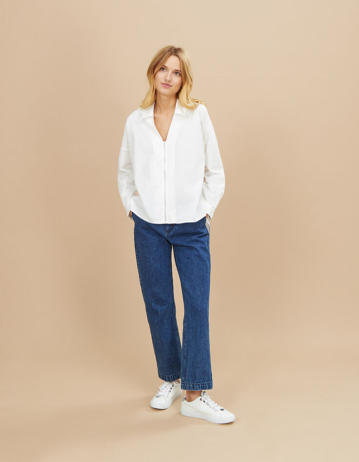Weiße Bluse mit Reißverschluss I.Code-5
