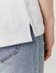 Camiseta blanca slub con bolsillo de parche Hombre -4