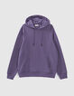 Sweat violet à capuche molleton Homme-6