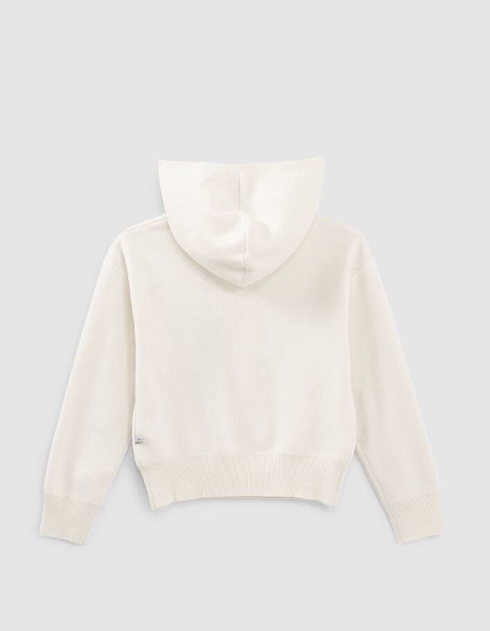 Girls’ ecru knit hooded sweater - IKKS