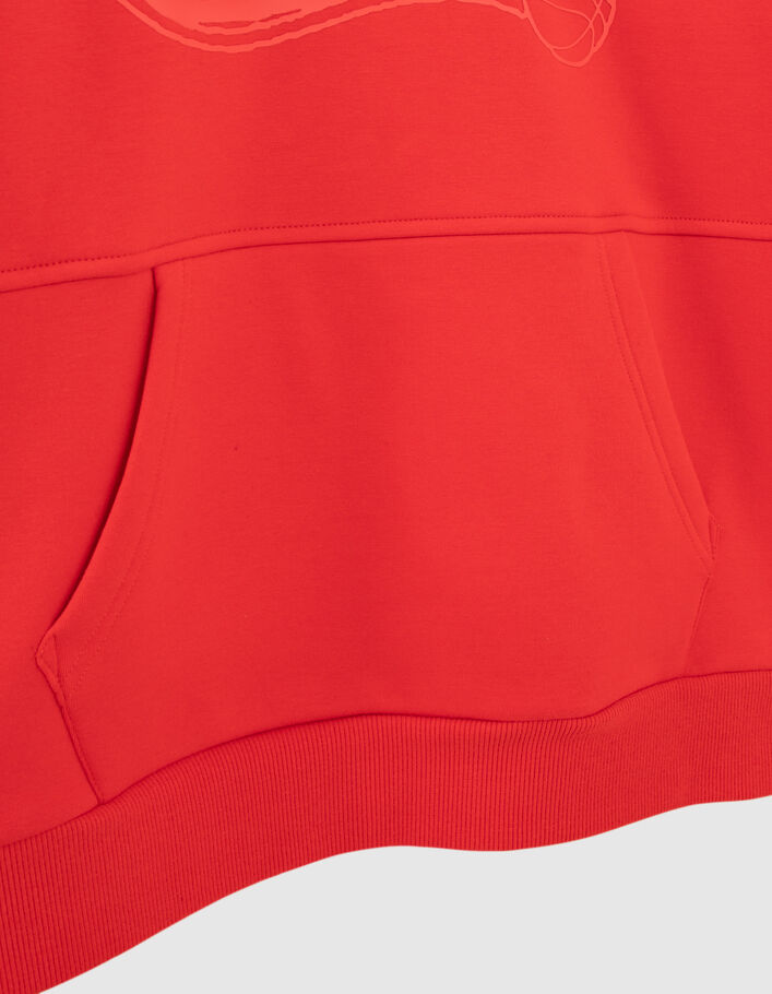 Sudadera roja maxi logo goma niño-6