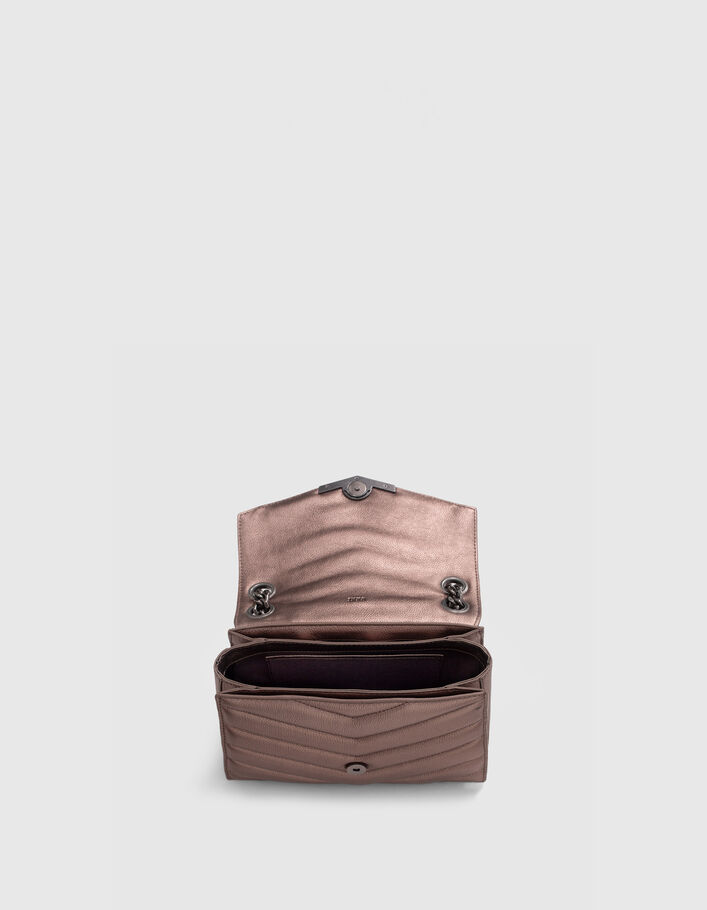 Tas THE 1 glitter metallic copper leer Maat M Dames-4