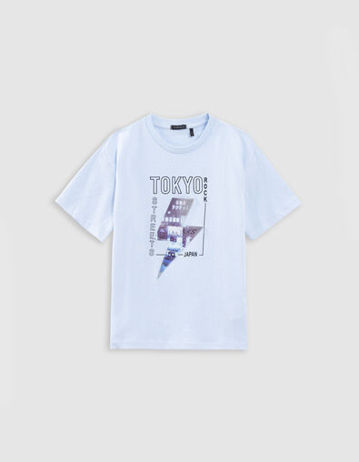 T-shirt bleu motif éclair lenticulaire garçon - IKKS