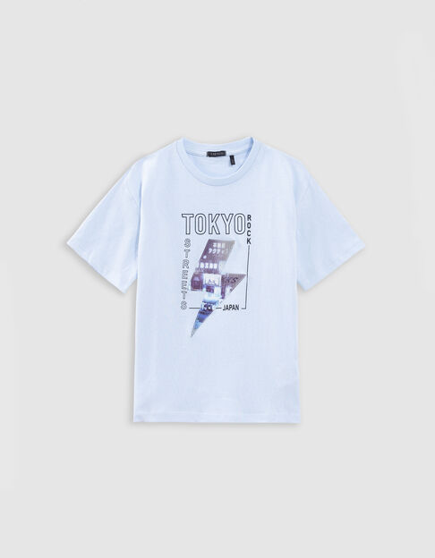 T-shirt bleu motif éclair lenticulaire garçon - IKKS