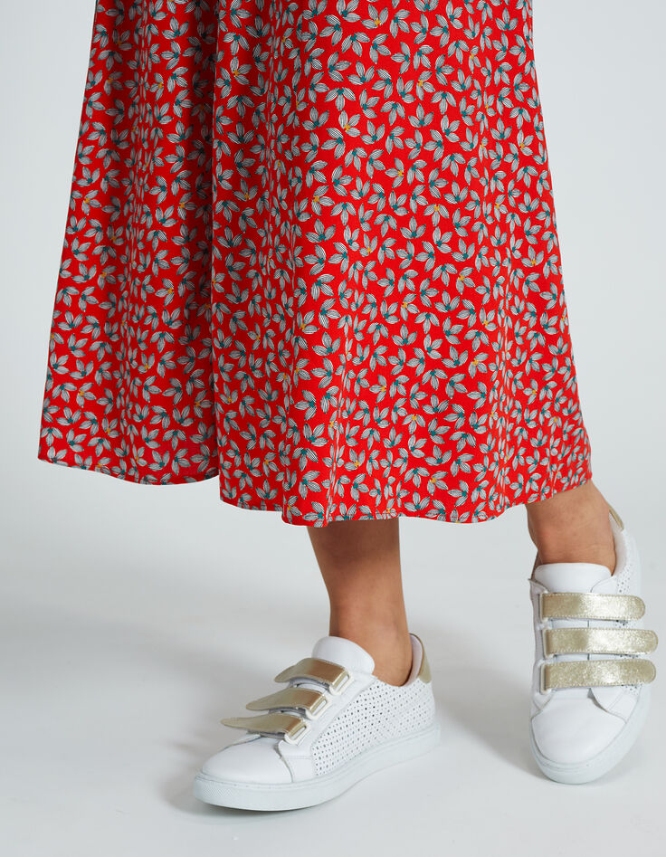 Falda midi amapola estampado micro-flores I.Code-5 Falda midi amapola estampado micro-flores I.Code-5