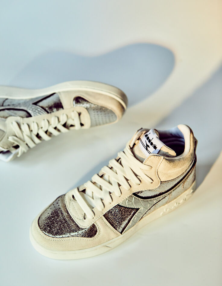 Women’s silver leather IKKS X DIADORA trainers-7