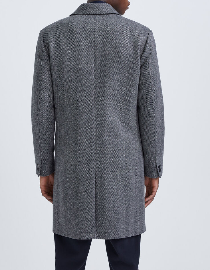 Men’s charcoal semi-plain coat-3