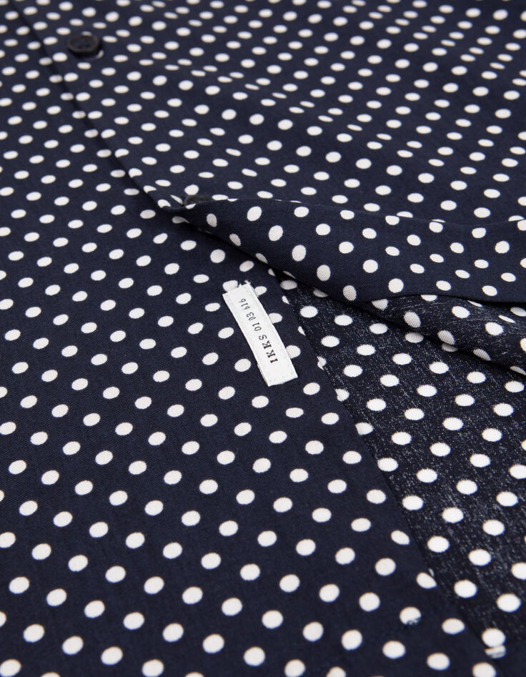 Camisa SLIM azul marino LENZING™ ECOVERO™ lunares hombre-8