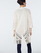 Women’s off-white fringed knit cardigan-3