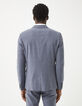 Indigoblauwe blazer ruitenmotief TRAVEL SUIT Heren-3
