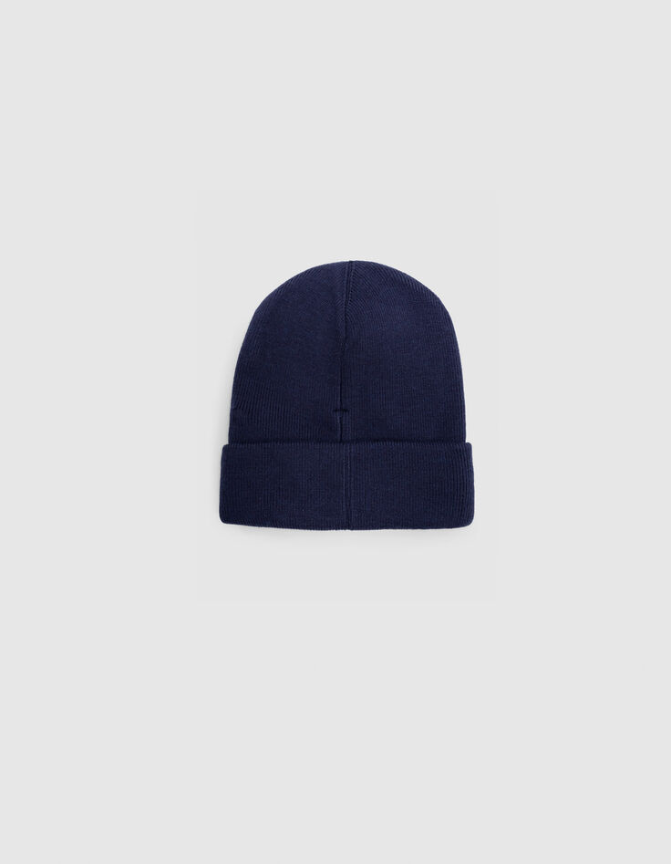 Bonnet marine tricot logo gomme gar&ccedil;on-3