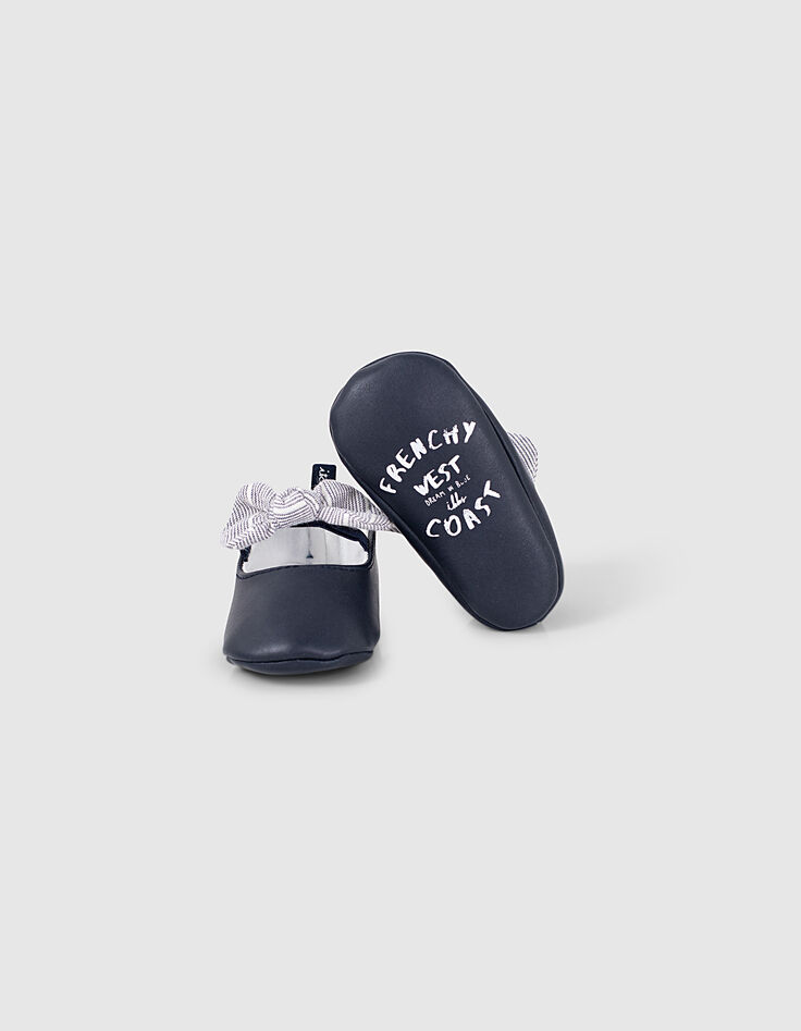 Ballerines navy à nœuds imprimés bébé fille-6