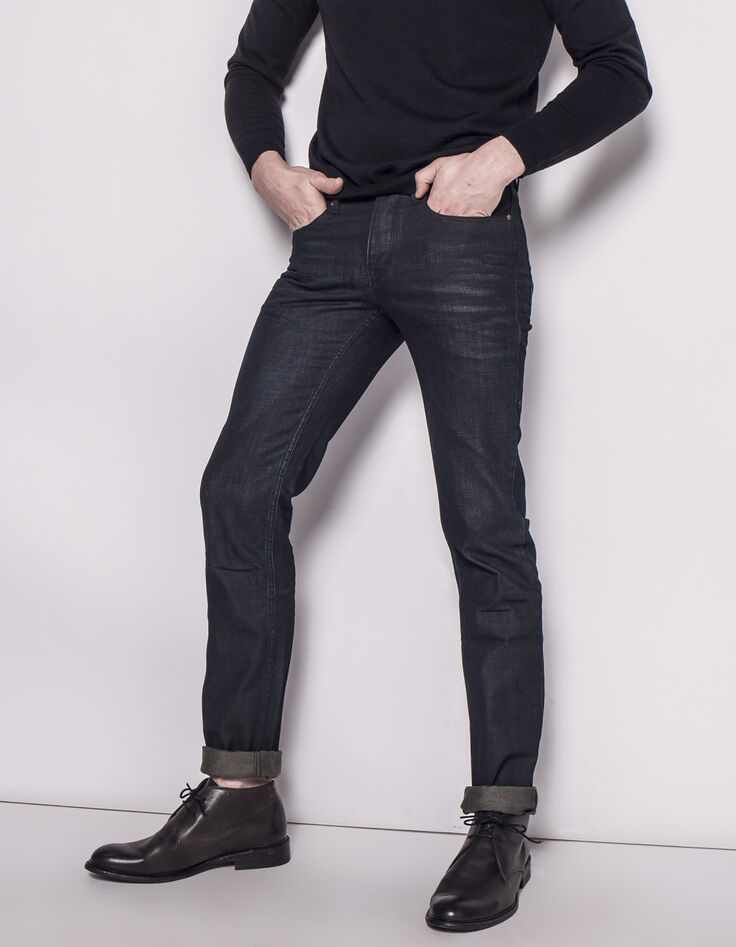 Men's slim black jeans -1