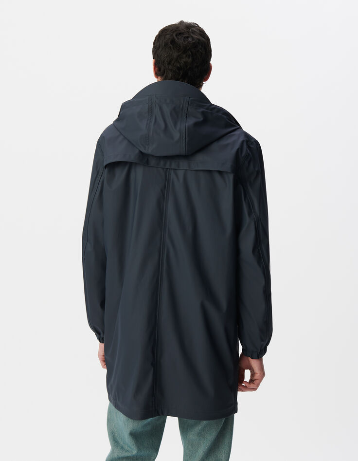 Parka marine nylon gomme à capuche Homme-3