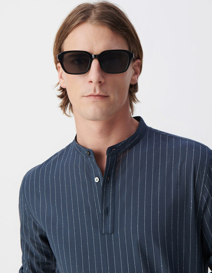 Tunique REGULAR encre motif rayures Homme-4