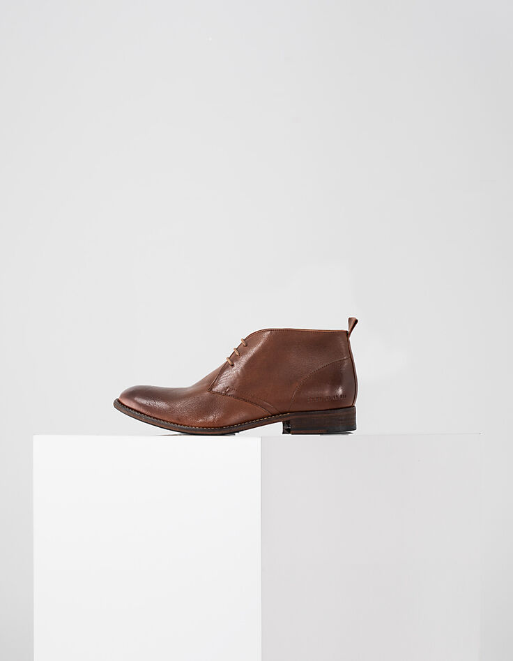 Botas Chukka visón de cuero patinado Hombre-1