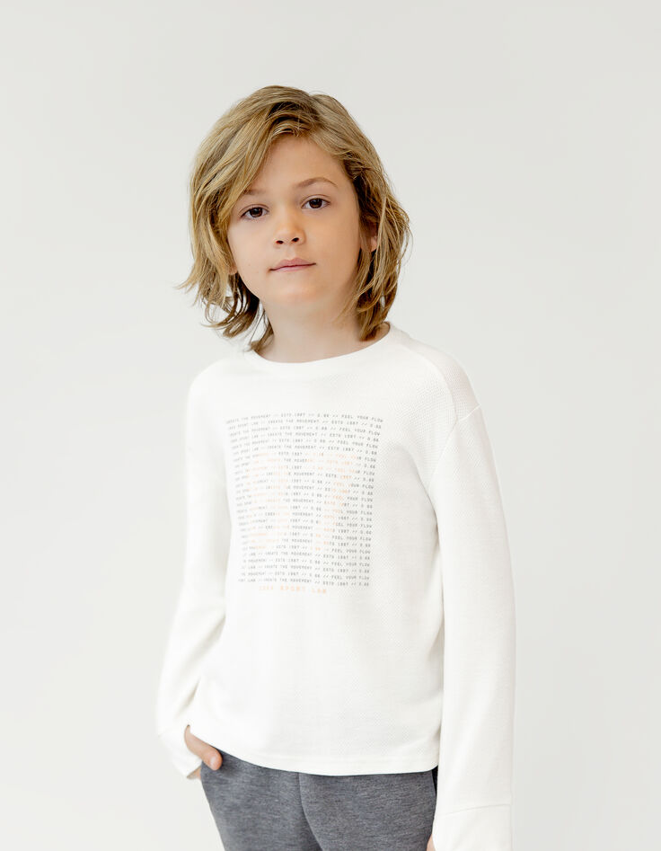 Thermoreaktives T-Shirt, Jungen, Ecru, ausgefallener Druck-7
