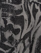 Pure Edition-Wijde grijze broek zebraprint Dames-8