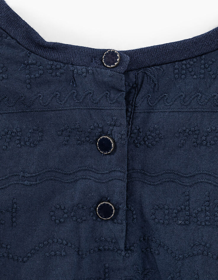 Sudadera navy bi-tejido 3 tablas surf detrás bordado niña-7