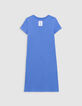 Blauwe T-shirtjurk biokatoen meisjes-6