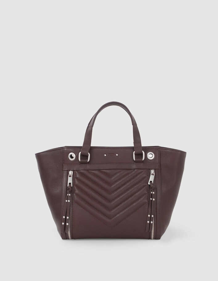 Bolso cabás 1440 Medium granate cuero mujer-1