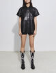 Camisa negra cuero Pure Edition mujer-1