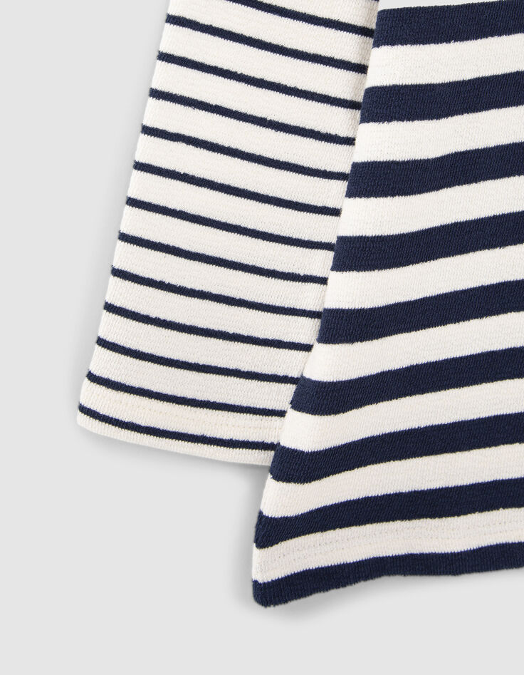 Marineblaues Jungen-Ringelshirt mit asymmetrischem Schnitt-5