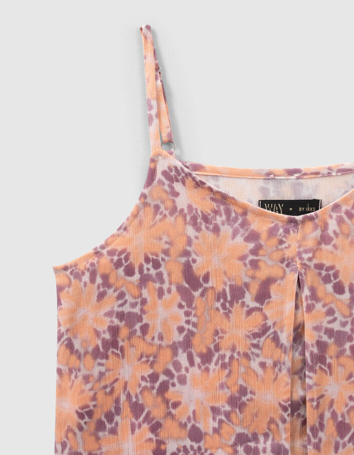 Girls’ violet psychedelic flower print camisole - IKKS