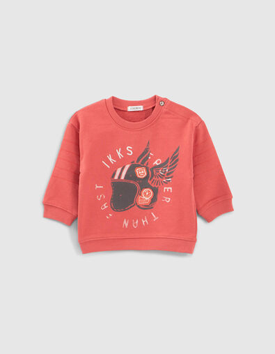 Sweat rouge à visuel casque-ailé bébé garçon - IKKS