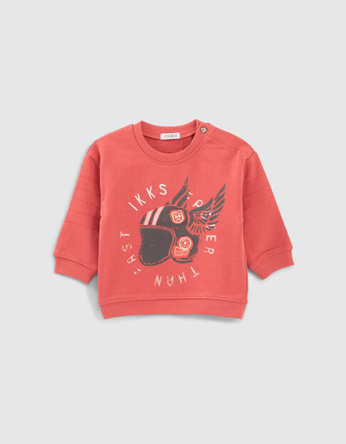 Rotes Sweatshirt mit geflügeltem Helm für Babyjungen - IKKS