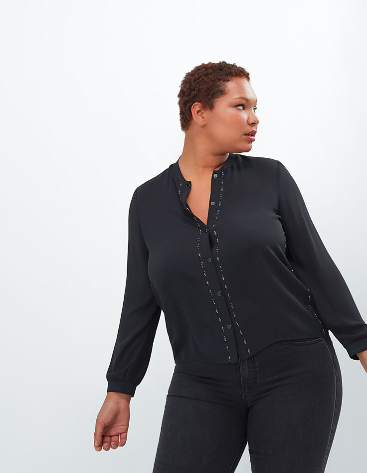 I.Code black flowing studded shirt-1 I.Code black flowing studded shirt-1