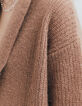 Cardigan beige en maille effet poil femme-4