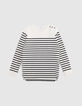 Camiseta marinera blanco roto de manga larga-7