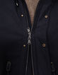 Men's navy blue parka with beige sherpa lining-9