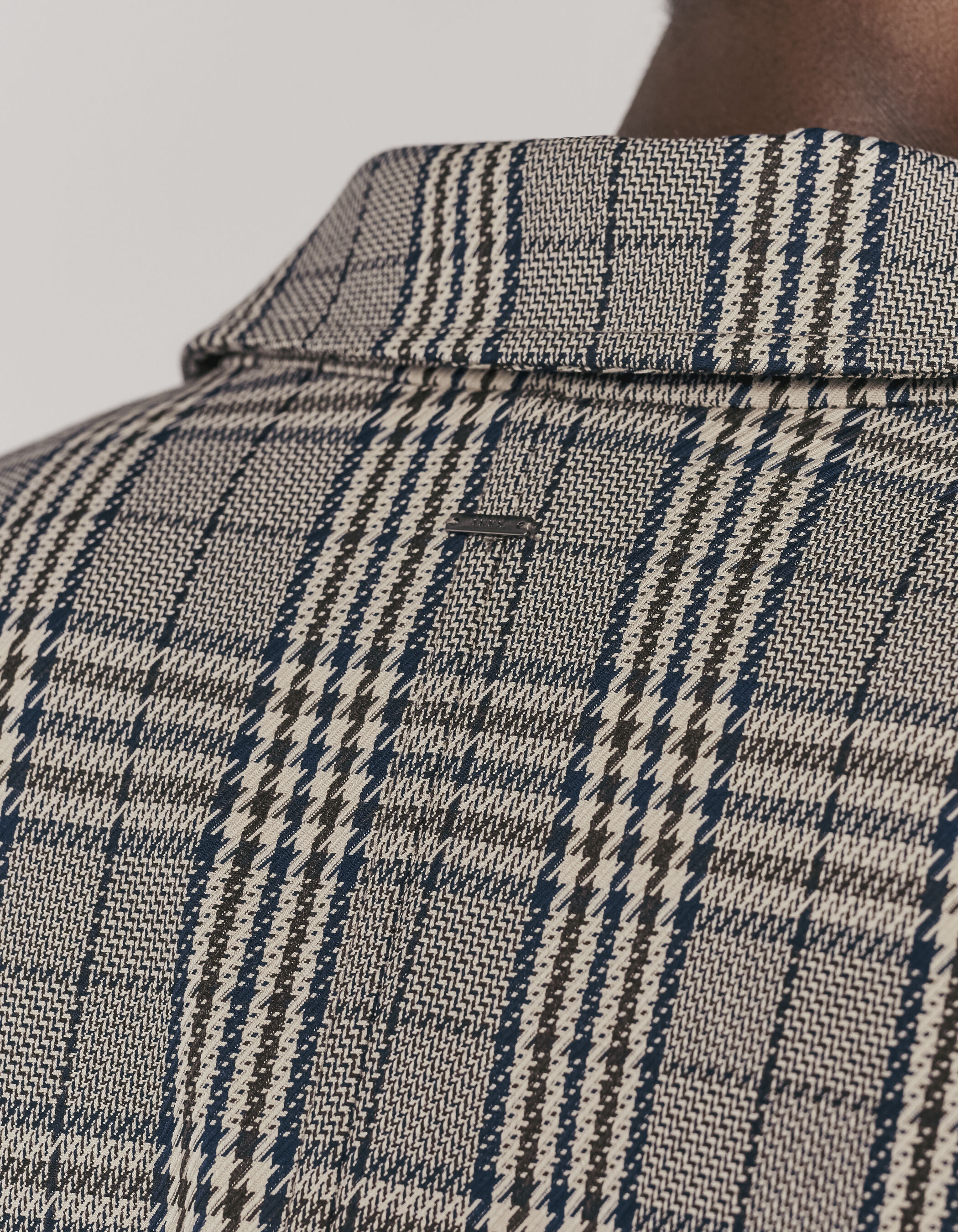 Mens checked trench discount coat