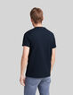 Men's navy decorative jacquard knit T-shirt-3