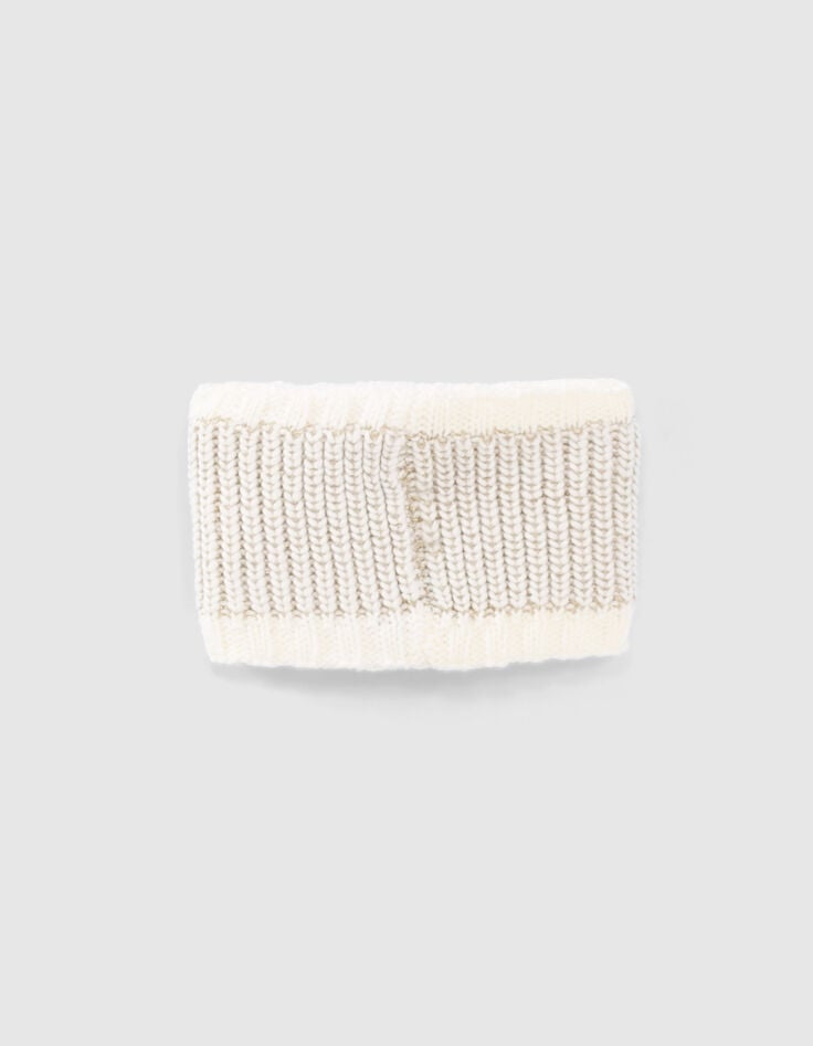 Cremewei&szlig;er Stricksnood mit Blitzpatch f&uuml;r Babym&auml;dchen-3