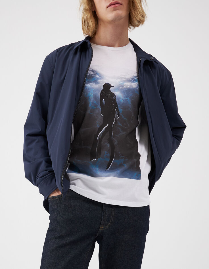 Tee-shirt blanc DRY FAST visuel plongeur Homme-1