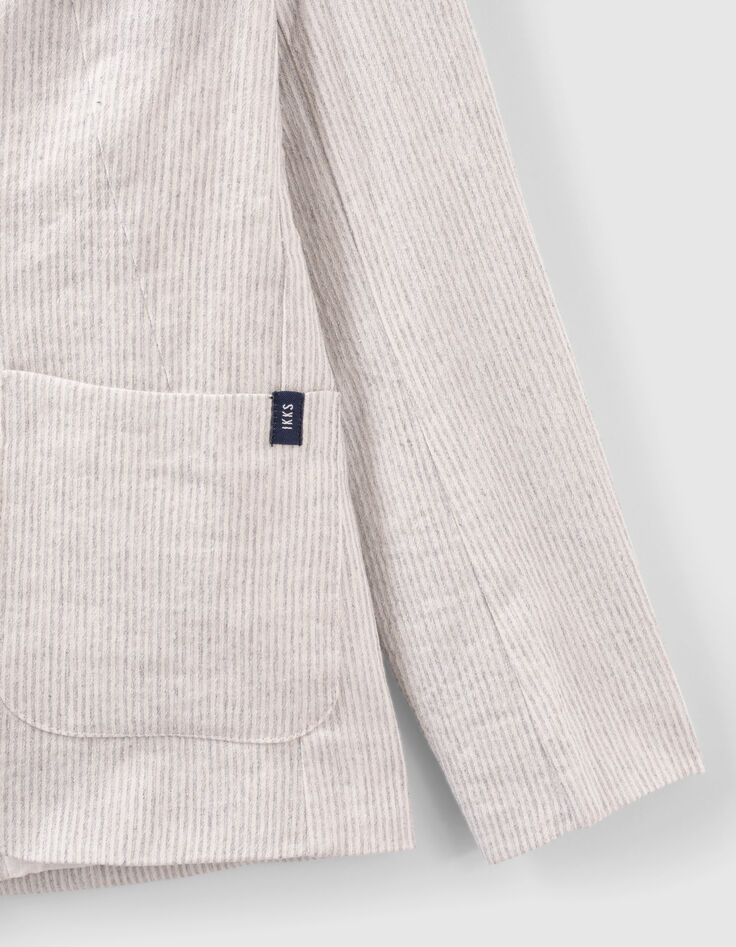 Veste de costume beige ray&eacute;e gar&ccedil;on-6