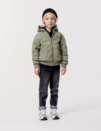 Blouson réversible kaki et beige garçon - IKKS